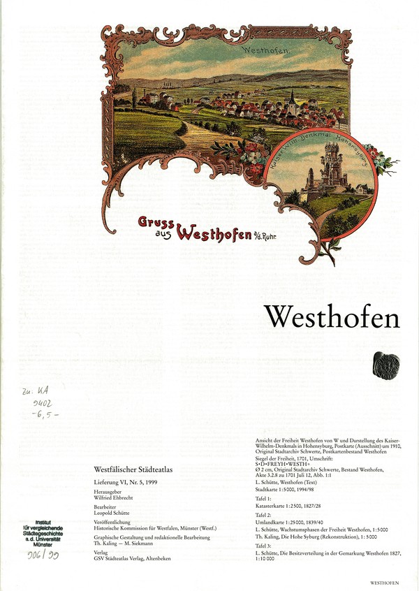 Titelseite Westhofen
